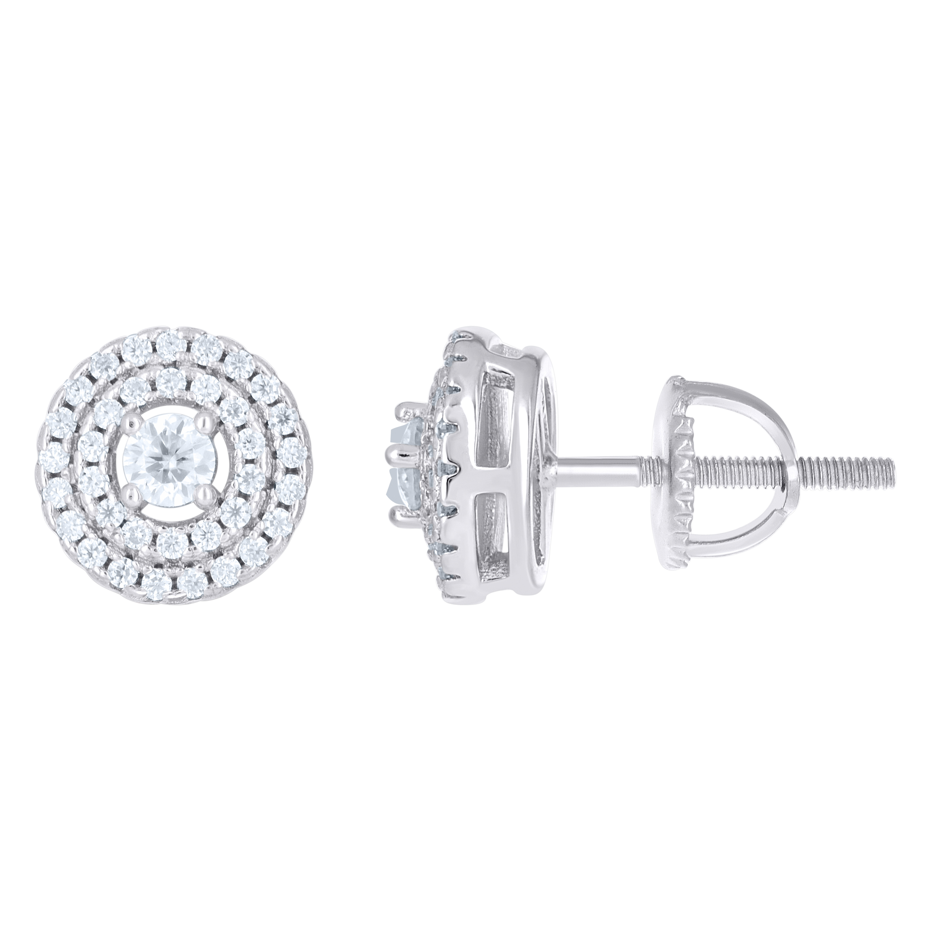 925 Sterling Silver Womens Round 0.37ct Moissanite Round Stud Earrings